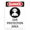 Signmission OSHA Danger Sign, Ear Protection Area, 18in X 12in Aluminum, 12" W, 18" H, Portrait OS-DS-A-1218-V-1186 - alternate 1